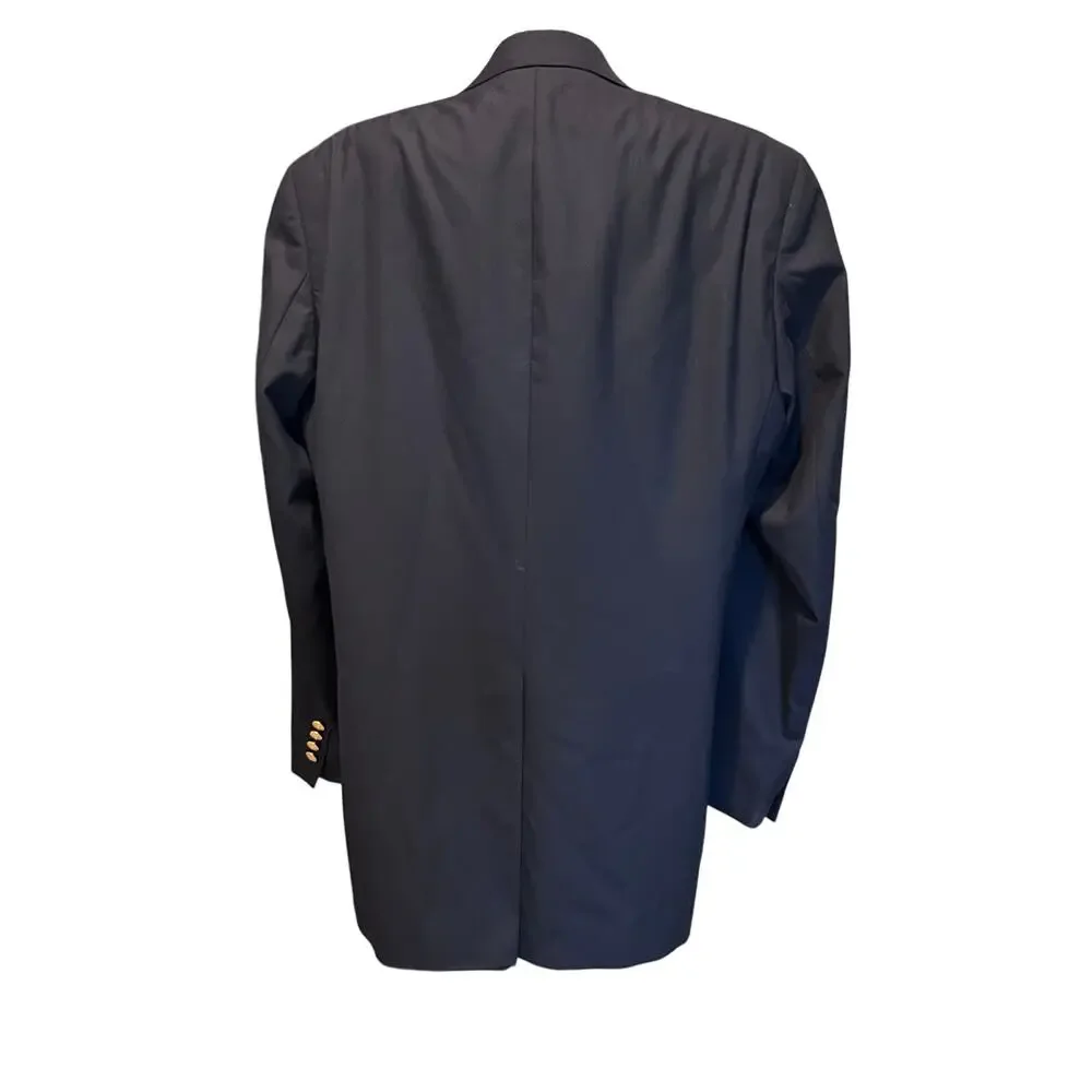 Lauren Ralph Lauren Vintage 90s Navy Blue Wool Two Button Blazer Mens 50R